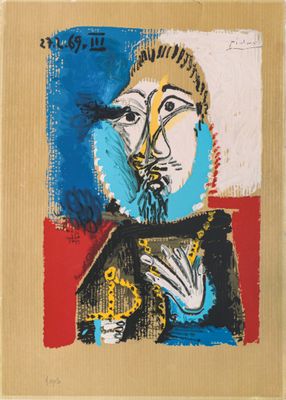 an image of a painting of a man with a chain around his neck