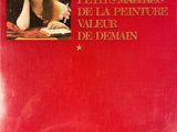 a red book with a picture of a woman sitting at a table