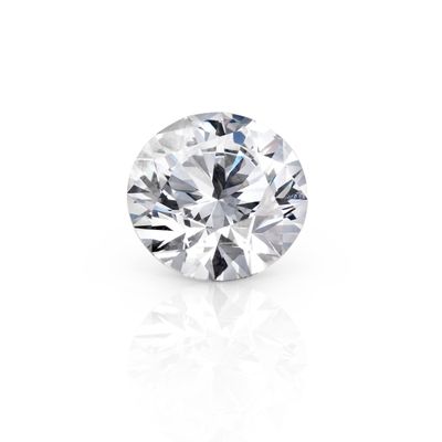 a round brilliant cut diamond on a white background