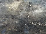 an image of a close up of a metal object with writing on it