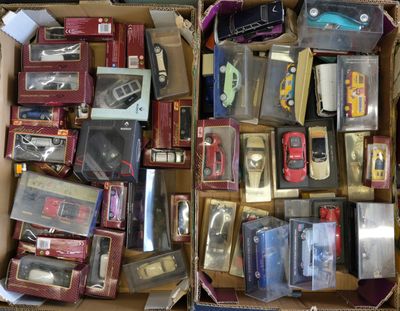 many different types of toy cars in a box