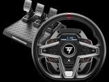 a close up of a steering wheel on a black background