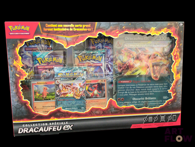 une boîte de cartes Pokémon exposée dans un magasin