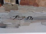 an image of a close up of a painting of a building