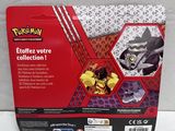 the back of a box with a red and white design on it