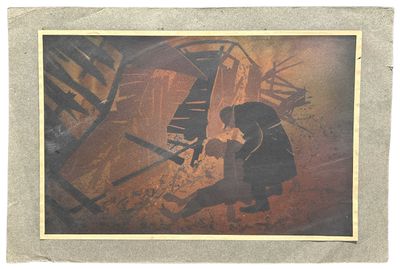 a picture of a painting of a boy playing a piano