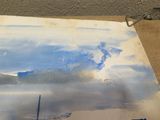 a picture of a painting of a boat in the water