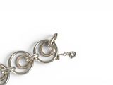 silver chain bracelet on a white background with space for text