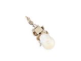 an image of a white pearl and diamond pendant