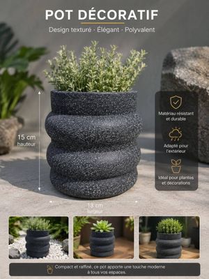 un gros plan d'une jardinière contenant des plantes