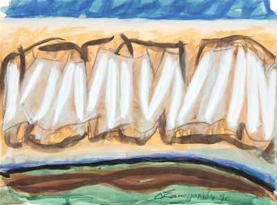 a painting of a toothbrush with toothpaste on it