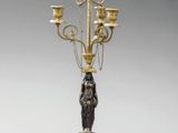 paire de candélabres en bronze et en marbre