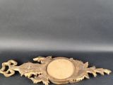 pair of antique carved wood candlesticks in the form of lions