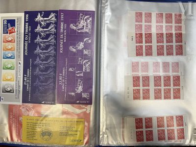 a lot of stamps in a bag on the table