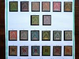 a picture of a picture of a table with stamps on it