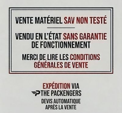 ATTENTION – Vente SAV Lots vendus en l’état, sans garantie.