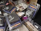 a box full of different items that are on the table