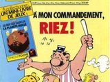 the cover of spirou magazine featuring a man holding a knife