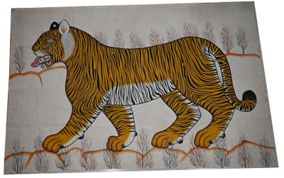 École indienne (XXeme siècle) Tigre passant