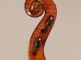 a close up of a violin with the back end of the violin