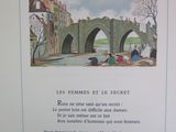 a picture of a picture of a bridge with a poem on it