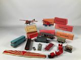 many different types of toy trains and trucks