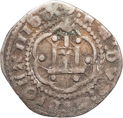 an old coin with a crown on it