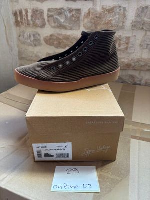 a box that has a pair of shoes on top of it