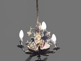 a small chandelier with three lights hanging from it
