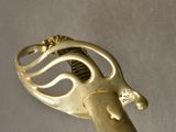 a close up of a metal object on a table