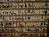 many key chains hanging on the wall in this room