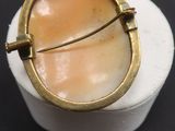 an image of a gold broochle sitting on top of a white plate