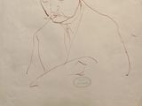 a drawing of a man in a suit and tie