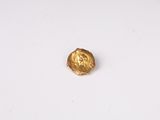 gros plan d'une pièce d'or sur une surface blanche
