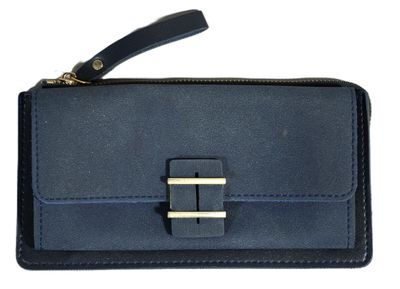 CHARLOTTE REID Portefeuille en cuir bleu