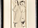 dessin représentant un homme et une femme dans un cadre noir