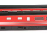a red and black train car on a white background