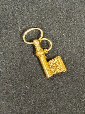 an image of a gold key with a keychain on top of it