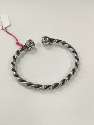 Bracelet jonc en argent torsadé. - Photo 1