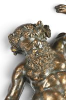 LAMPE (pieds de) en bronze patiné figurant le Silène, satyre… (photo 6)