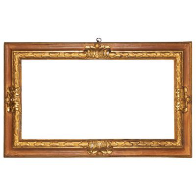 a gold frame with a white background on a white background