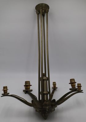 Monture de lustre en bronze, éclairant à six bras de lumière…