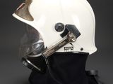 an image of a white helmet on a black mannequin head
