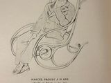 a drawing of a woman sitting in a rocking chair