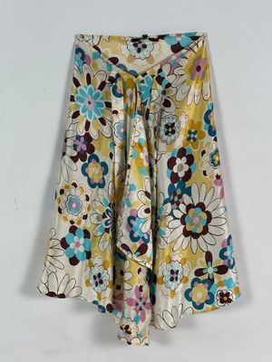 skirt made from a vintage skirt with a floral pattern