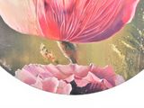 a picture of a painting of a pink flower on a plate