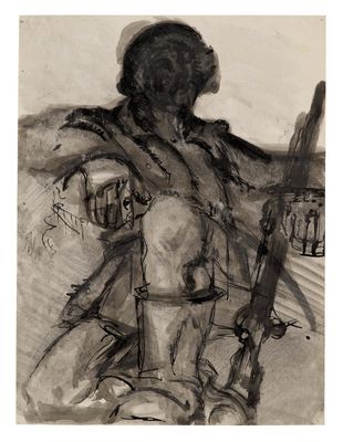 an image of a drawing of a man with a gun in his hand