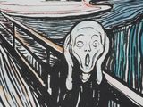 an image of a painting of a person with a scream on his face