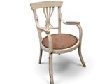 une image représentant une chaise blanche avec une assise marron sur fond blanc