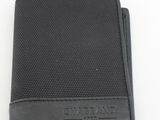 portefeuille en cuir noir sur fond blanc